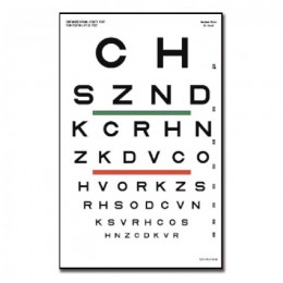 Tabla de Sloan Gráfica 6m para Optometría Plastificada