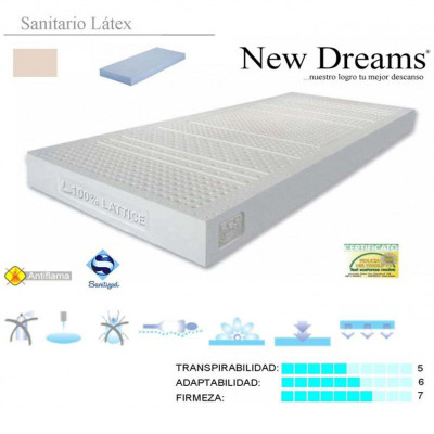  Colchón Látex 15 cm Altura LATEX 80 cm Funda Sanitaria