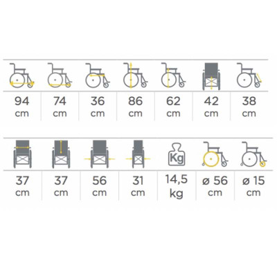 Silla de Ruedas Para niños PEDIATRICA Plegable Acero