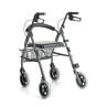 Andador ancianos plegable con cesta, asiento y respaldo