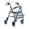 Andador ancianos plegable con cesta, asiento y respaldo